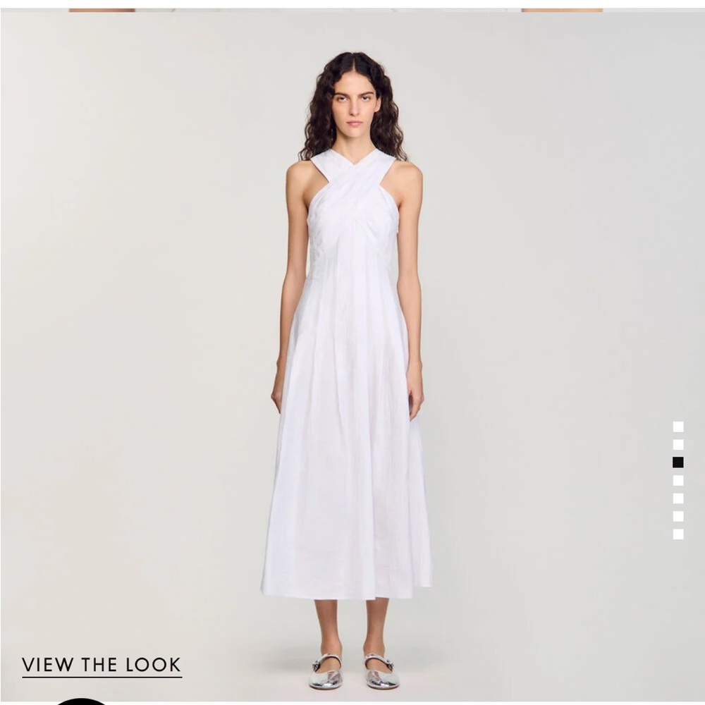 Sandro White and Cream Textured Dress